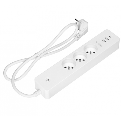 Przedłużacz z 3 gniazdami z uziemieniem i wyłącznikiem 2xUSB Tuya Smart Wi-Fi biały ORNO (OR-SH-17520/W)